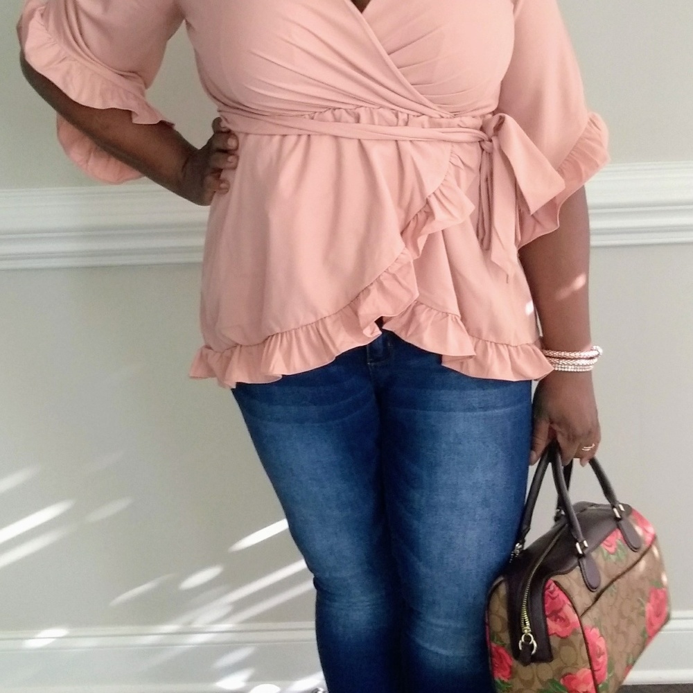 🇺🇸 wrap plus size top! - Picture 2 of 2